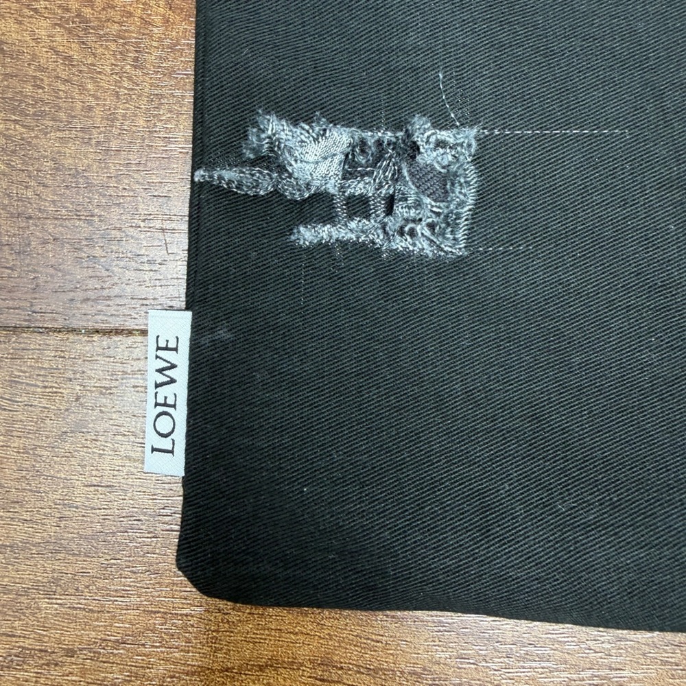 LOEWE Black Canvas Yellow Floral Tulip Drawstring Pouch Bag FLAWED - Picture 14 of 16